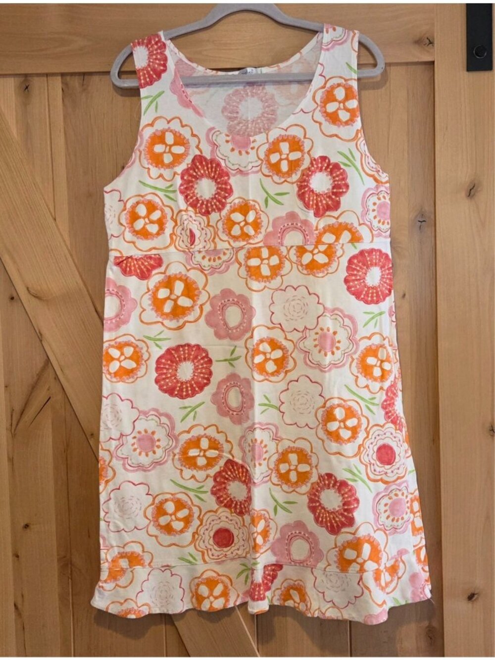 Fresh Produce Dress Women Sz L Floral Shift Scoop Pink Fun Work Party